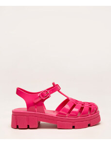 C&A sandália infantil de plástico tratorada pink