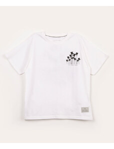 C&A camiseta infantil de algodão california beach off white