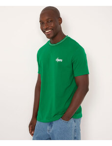C&A camiseta de algodão bordado chaos verde