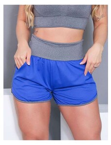 Fitmoda Short Feminino Fitness em Dry com Bolsos Azul