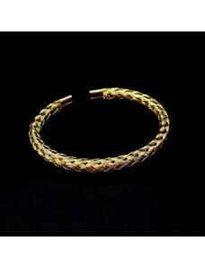 EMPÓRIOTOP Pulseira Bracelete Aço Inox Interlace Gold - Único - Punho 18 a 21cm