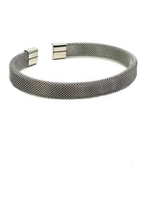 EMPÓRIOTOP Pulseira Bracelete Aço Inox Single Silver - Único - Punho 18 a 21cm