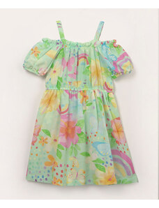 C&A vestido infantil ciganinha borboletas verde