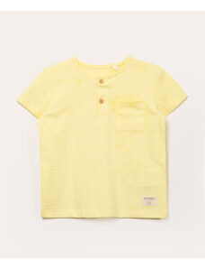C&A camiseta infantil manga curta com bolso amarelo