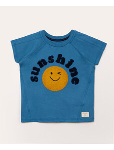 C&A blusa infantil de algodão sunshine azul