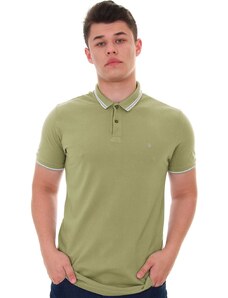 Polo Forum Masculina Piquet Muscle Tipped Relief Verde Salvia