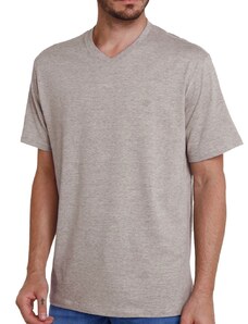 Camiseta Dudalina Masculina V-Neck Regular Grey Icon Cinza Mescla