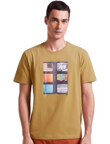 Camiseta Forum Masculina Stay Connected Caqui