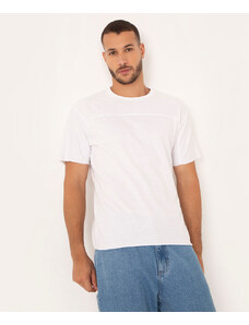 C&A camiseta gola careca manga curta com recorte branco