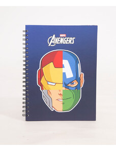 C&A caderno capa dura com espiral the avengers azul
