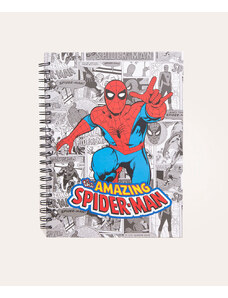 C&A caderno capa dura com espiral homem aranha branco