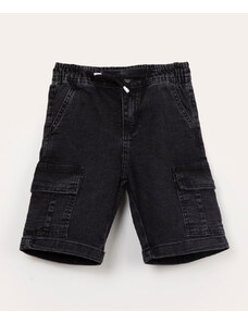 C&A bermuda jeans cargo infantil preto