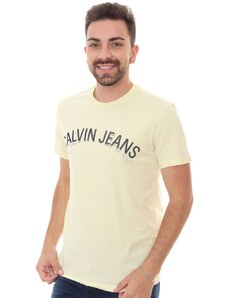 Camiseta Calvin Klein Jeans Masculina Shadow Points Amarela