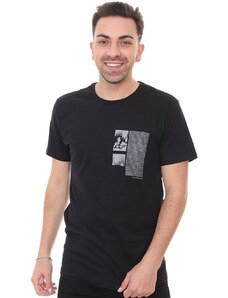 Camiseta Calvin Klein Masculina Striped Frames Preta