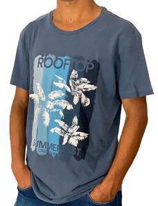 Camiseta Calvin Klein Jeans Masculina Rooftop Azul