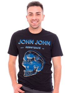 Camiseta John John Masculina Blue Skull Preta