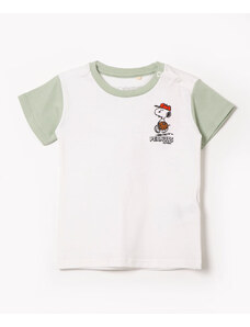 C&A camiseta infantil de algodão manga curta snoopy off white