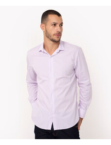 C&A camisa comfort de algodão manga longa lilás