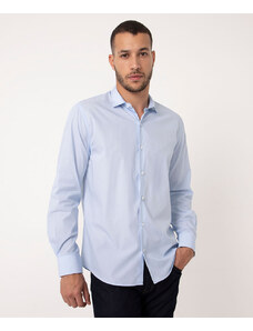 C&A camisa comfort de algodão manga longa azul claro