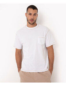 C&A camiseta de algodão com bolso branca