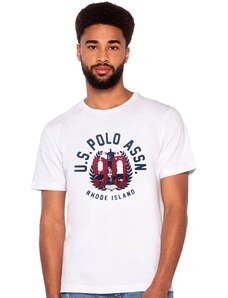 Camiseta U.S. Polo Assn Masculina Meia Malha Rhode Island Branca