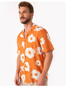 C&A camisa de viscose floral manga curta multicor