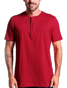 Polo Ralph Lauren Camiseta Ralph Lauren Masculina Henley Custom Slim Fit Mono Icon Vermelha