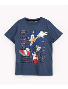 C&A camiseta infantil de malha Sonic manga curta azul