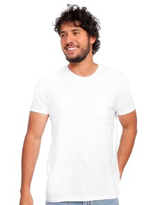 Camiseta Ellus Masculina Cotton Fine Logo Pocket Branca