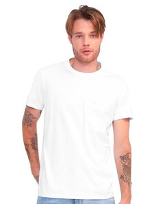 Camiseta Ellus Masculina Regular Cotton Fine Gothic Logo Branca