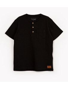 C&A camiseta infantil de malha texturizada manga curta preta