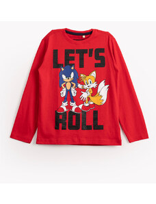 C&A camiseta de malha infantil Sonic manga longa vermelho