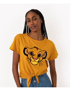 C&A camiseta de malha Simba com nó manga curta amarelo escuro