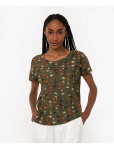 C&A camiseta de malha flame coqueiros manga curta verde militar