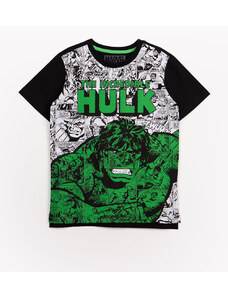C&A camiseta infantil de malha hulk manga curta preta