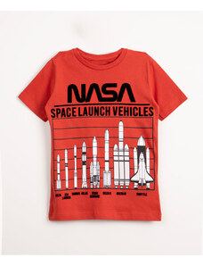 C&A camiseta infantil NASA manga curta laranja