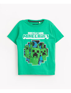 C&A camiseta infantil de malha minecraft manga curta verde