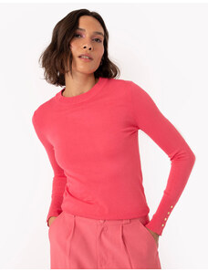 C&A suéter de tricô com botões rosa