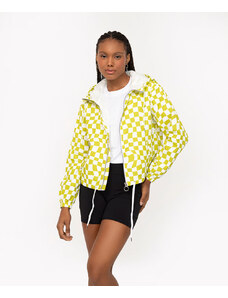 C&A jaqueta corta vento com capuz e bolsos xadrez verde