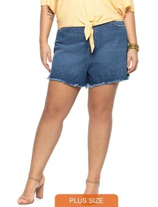 Secret Glam Shorts Jeans Feminino Plus Size Azul