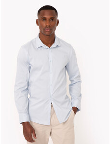 C&A camisa slim fit de algodão manga longa azul claro