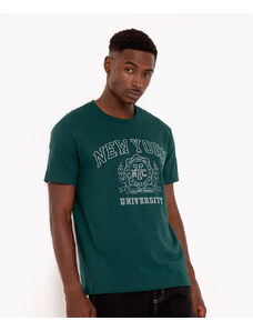 C&A camiseta de malha new york manga curta verde