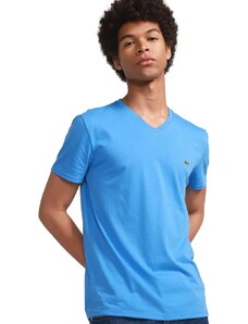 Camiseta Lacoste Masculina Sport Ultra-Dry V-Neck Azul Claro