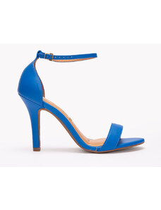 C&A sandália salto alto fino vizzano azul