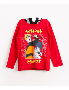 C&A camiseta infantil naruto manga longa com capuz vermelho médio