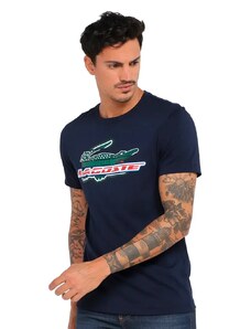 Camiseta Lacoste Masculina Regular Core Active Performance Branded Azul Marinho