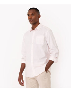 C&A camisa de algodão com bolso manga longa branca