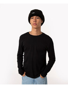 C&A camiseta de algodão manga longa preto