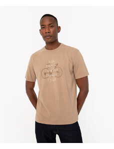 C&A camiseta de algodão bicicleta manga curta bege