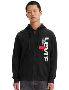 Moletom Levis Masculino Relaxed Graphic Zip Up Hoodie Preto